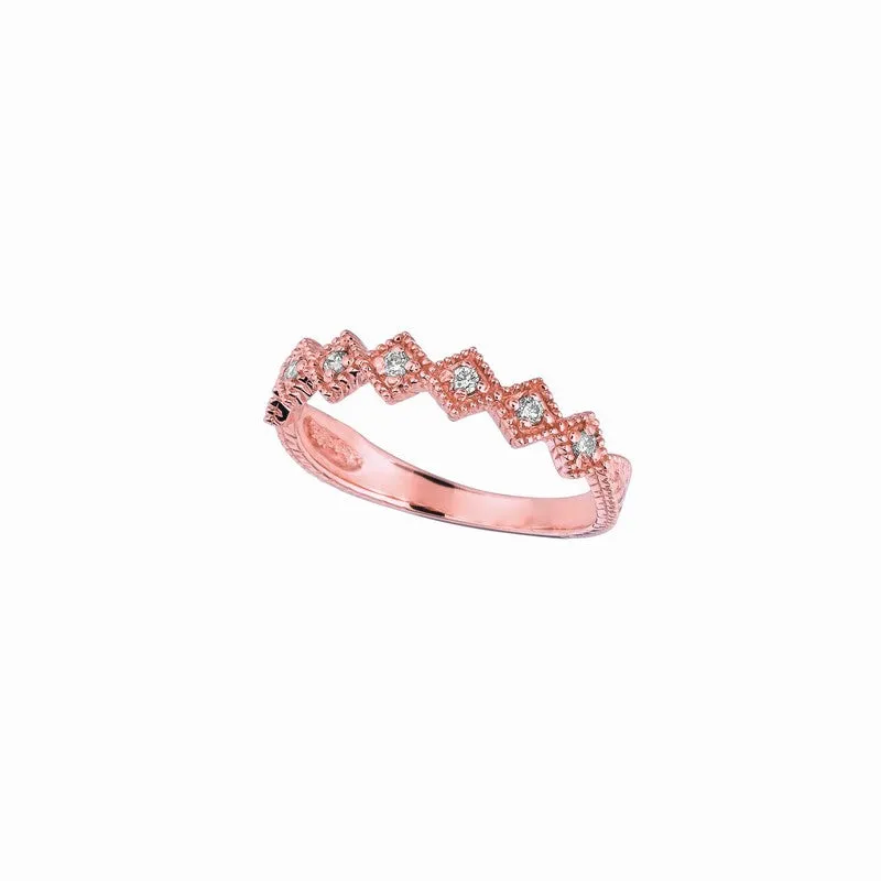 ROSE GOLD DIAMOND STACK RING 14K GOLD (0.18 CTW)