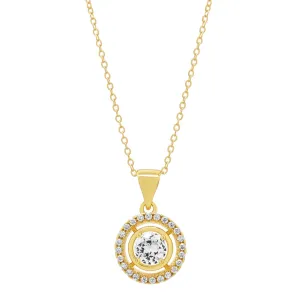 Round Halo CZ Necklace