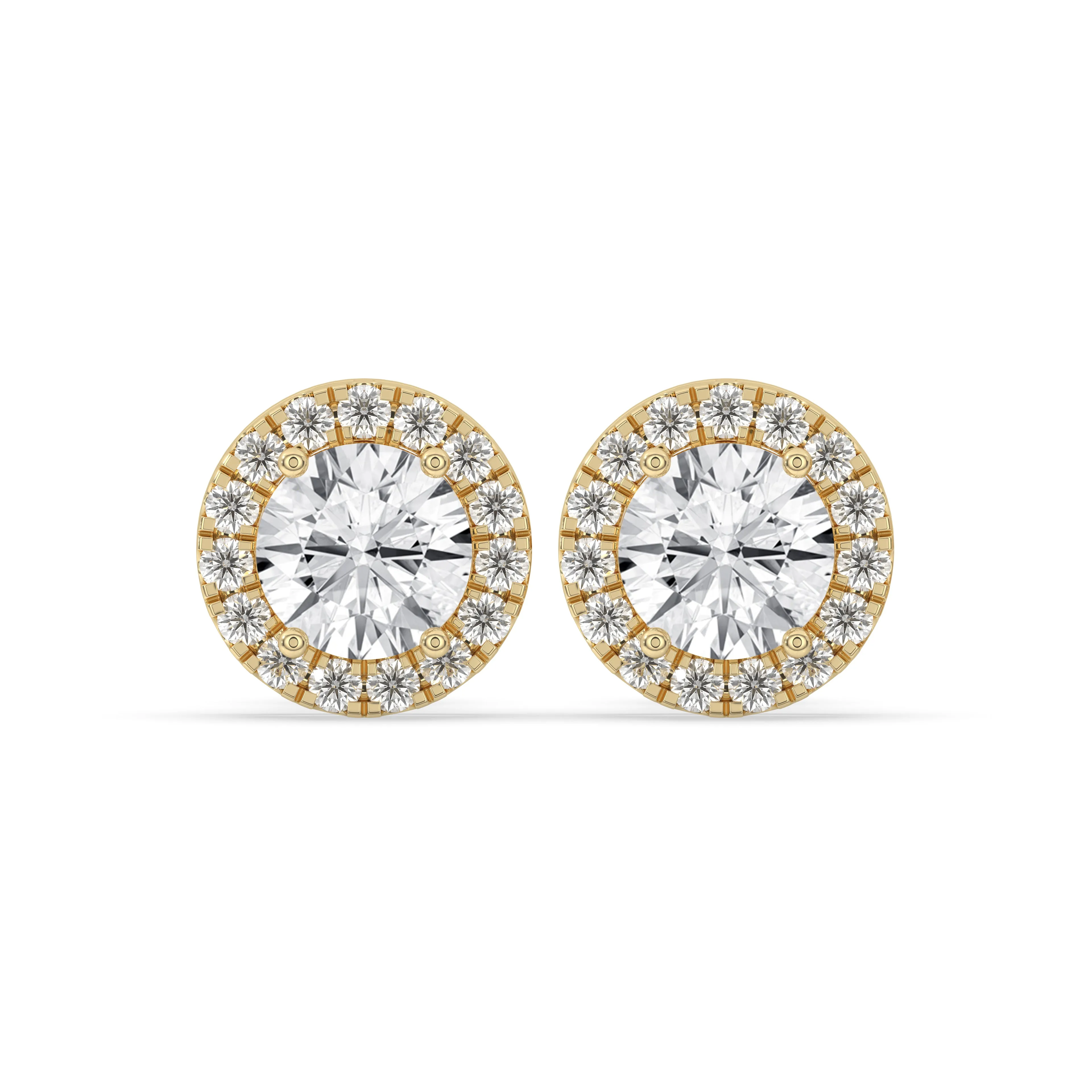 Round Halo Stud Earrings
