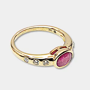 Ruby & Diamond East West Stack Ring