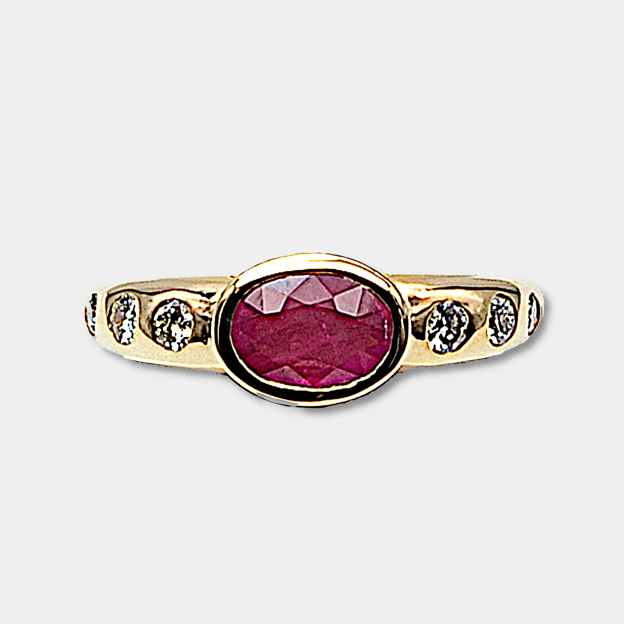 Ruby & Diamond East West Stack Ring