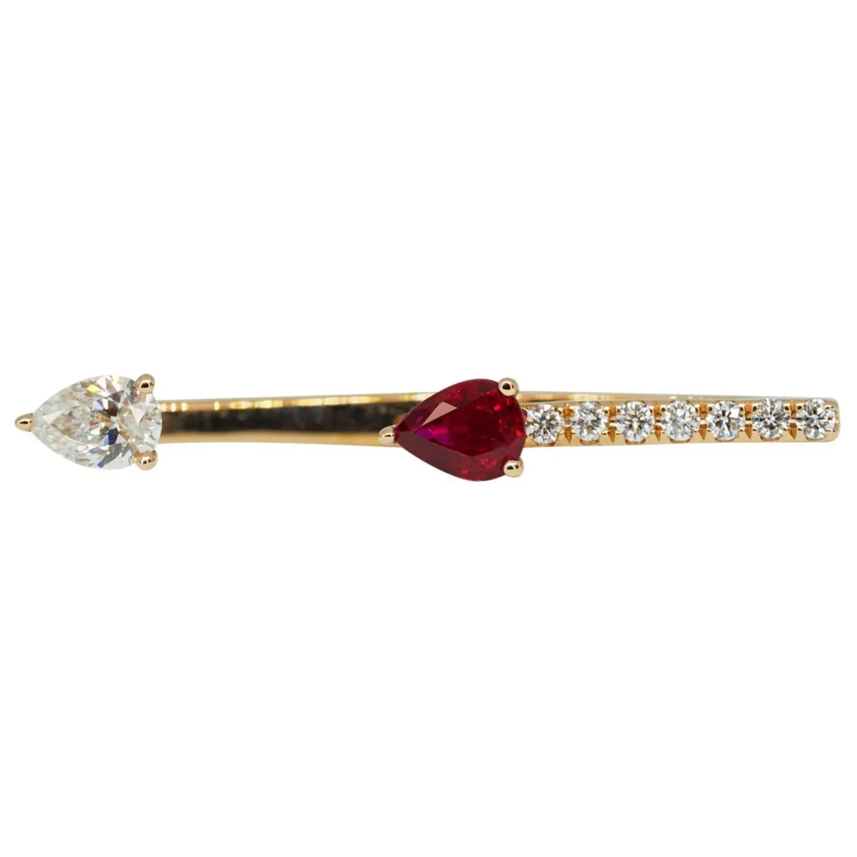 Ruby & Diamond Vine Lobe Earring