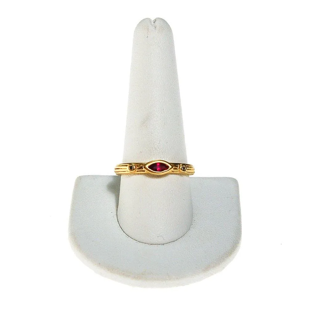 Ruby and CZ Band Ring