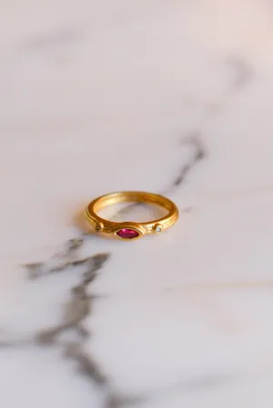 Ruby and CZ Band Ring
