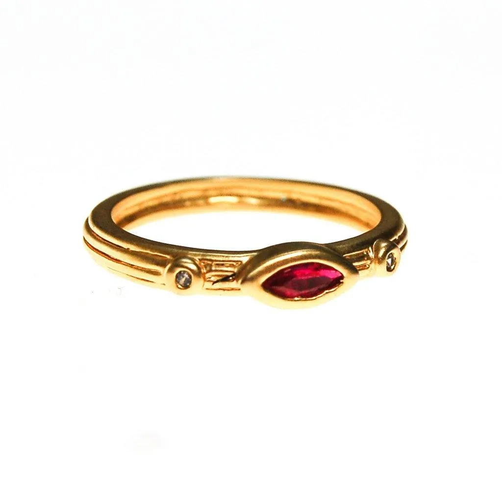 Ruby and CZ Band Ring