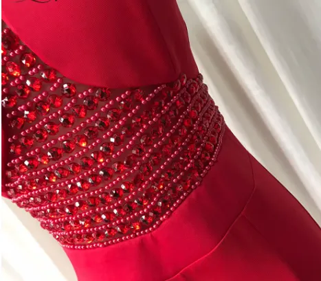Ruby Beaded Halter Dress