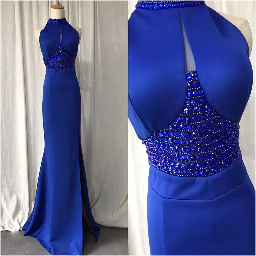 Ruby Beaded Halter Dress