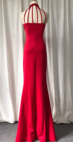 Ruby Beaded Halter Dress