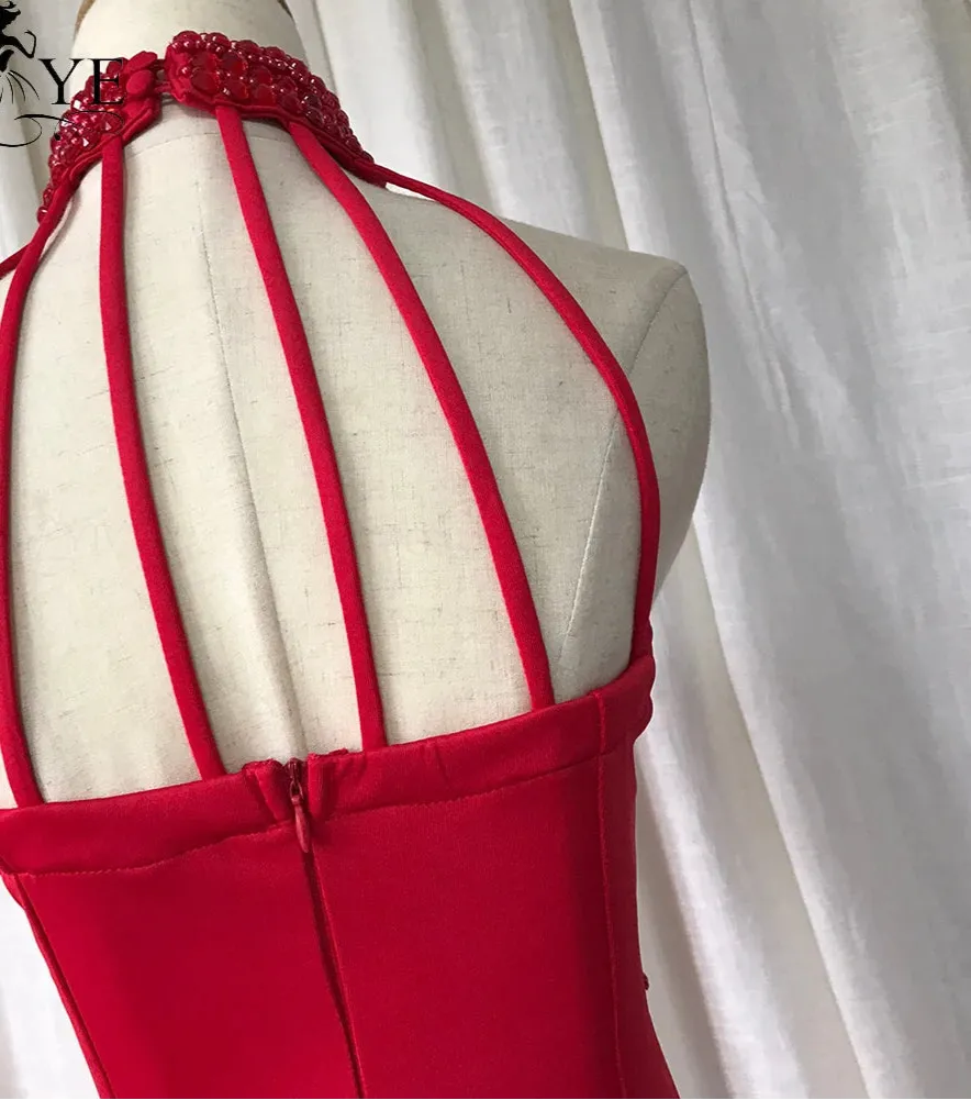 Ruby Beaded Halter Dress