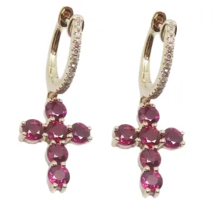 Ruby Cross Earrings E38855