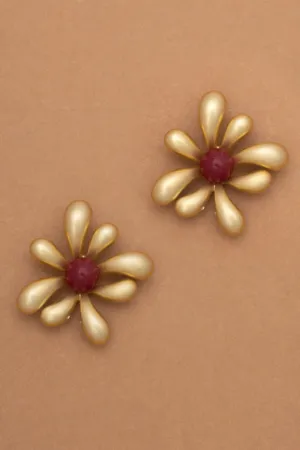 Ruby Flora Earrings