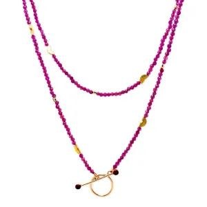 Ruby Garnet Toggle Necklace