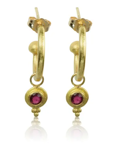 Ruby Hoop Earrings