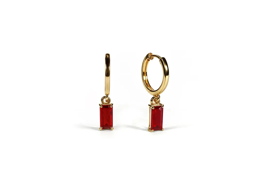 Ruby Hoop Earrings