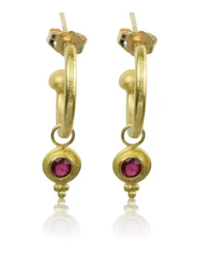 Ruby Hoop Earrings