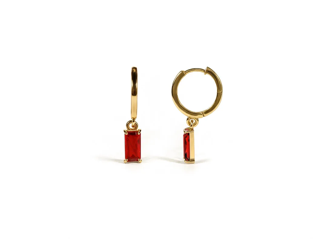 Ruby Hoop Earrings