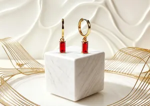 Ruby Hoop Earrings