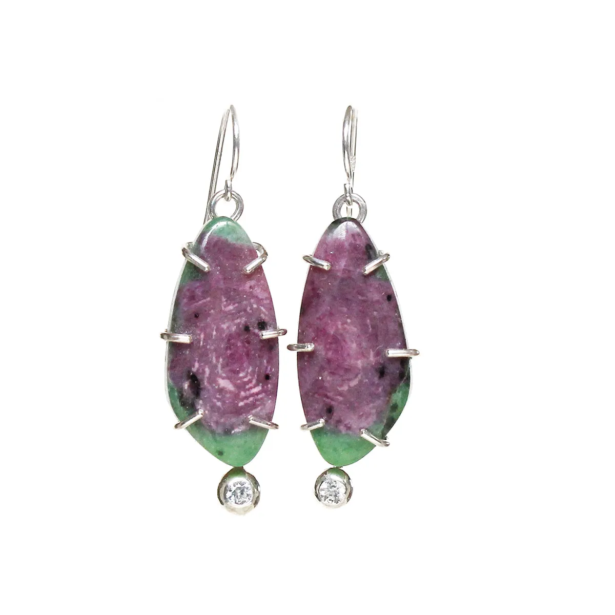Ruby in Zoisite With Sapphire Earrings
