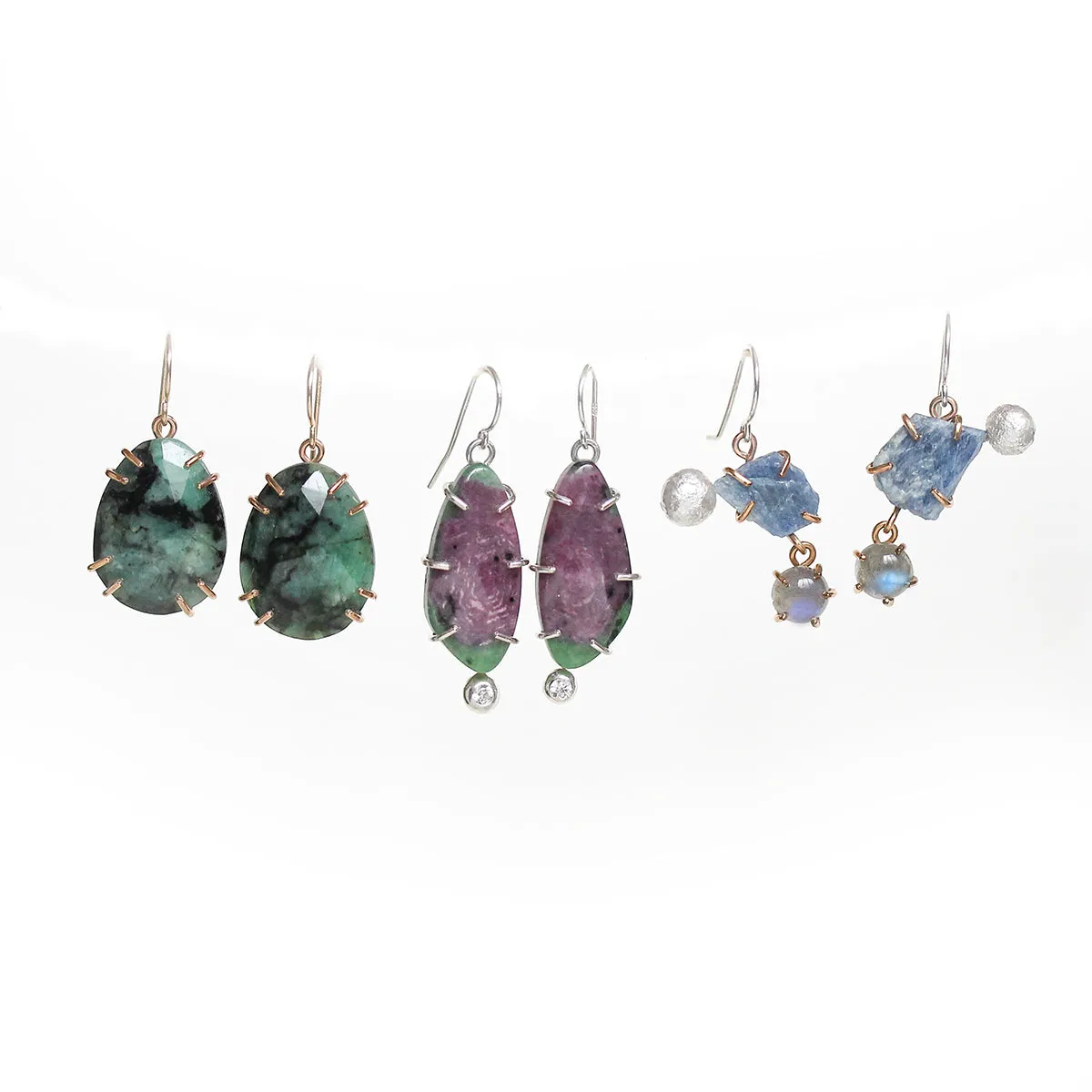 Ruby in Zoisite With Sapphire Earrings