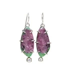 Ruby in Zoisite With Sapphire Earrings
