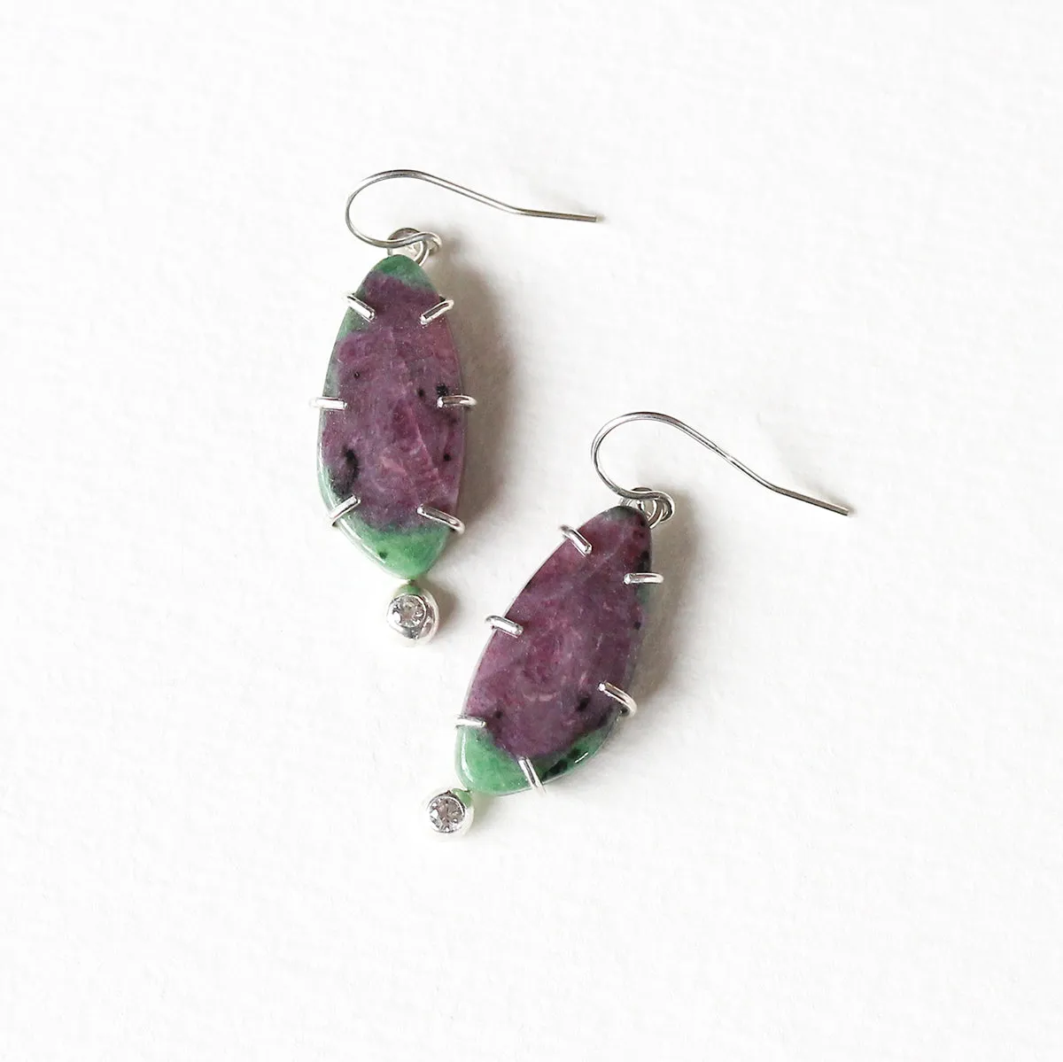 Ruby in Zoisite With Sapphire Earrings