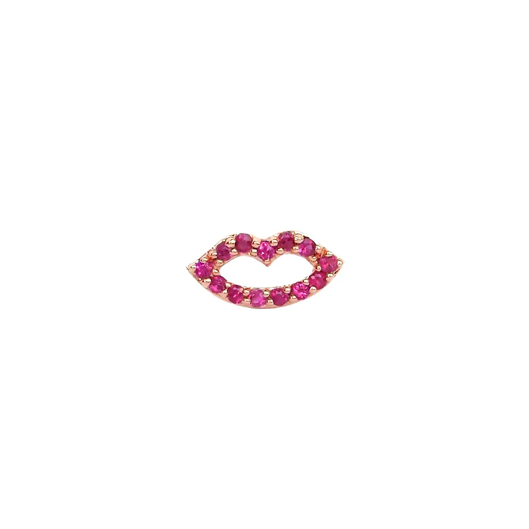 Ruby Lips Post Earring