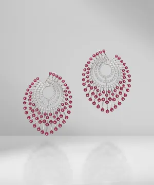Ruby Peacock Earrings