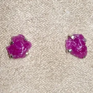 Ruby Rough Post Earrings