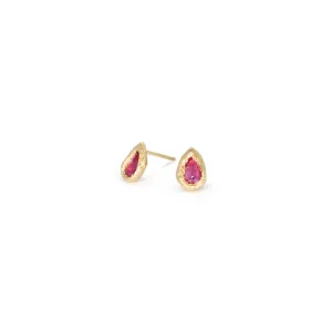 Ruby Teardrop Studs