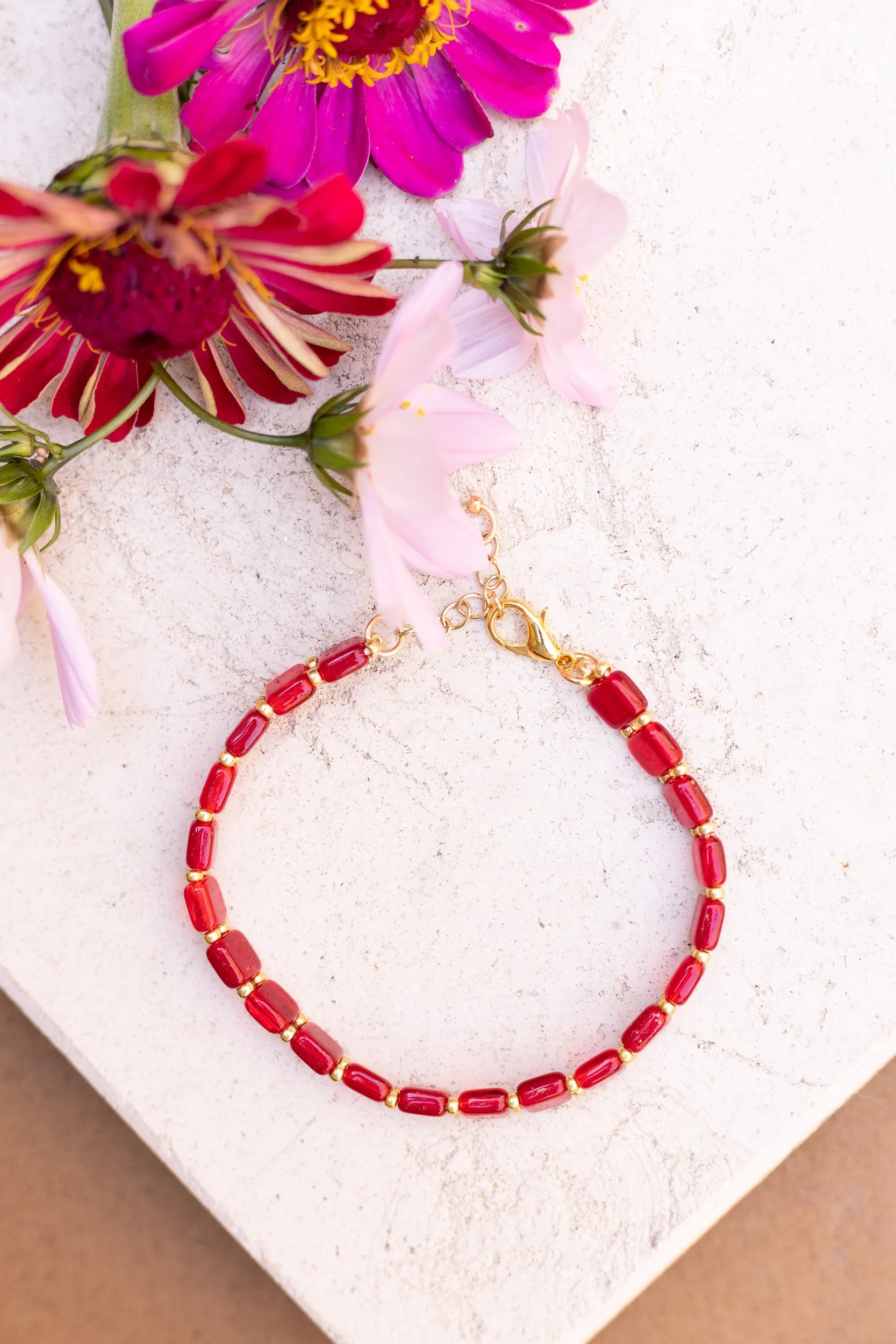Ruby Tile Bracelet