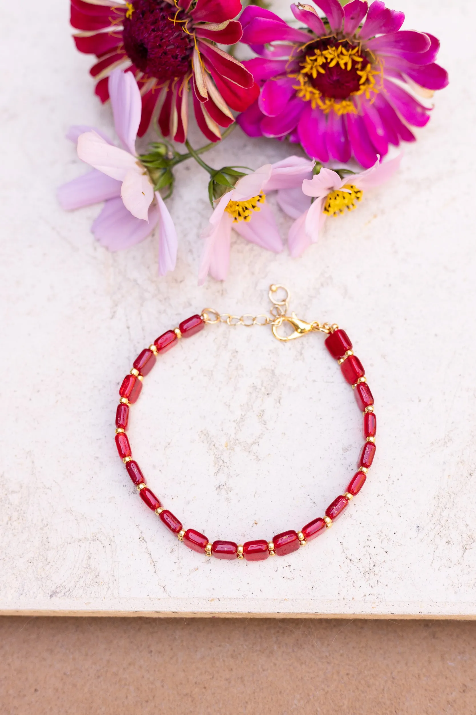 Ruby Tile Bracelet