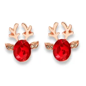 Rudolph Swarovski Stud Earrings in Ruby & Gold
