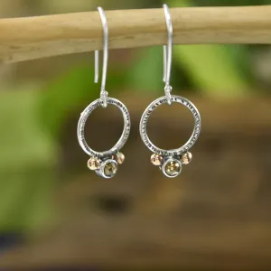 Rustic Diamond Textured Hoop Earrings