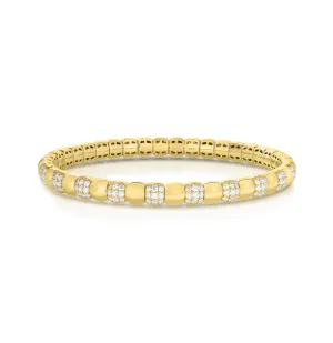 Sabel Collection Yellow Gold Diamond Station Stretch Bangle