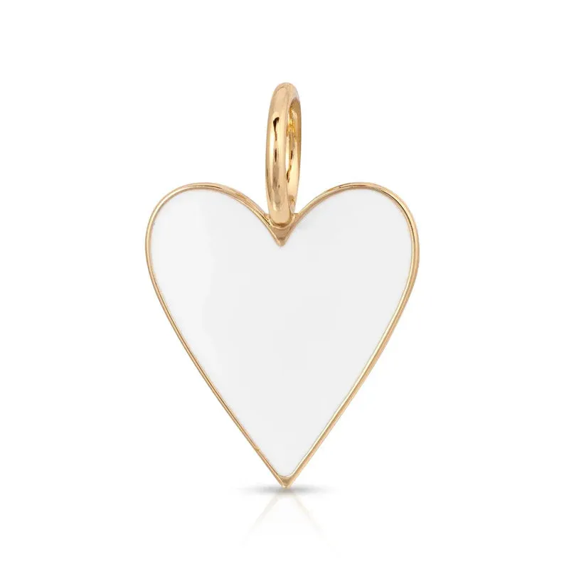 SALE Helena Enamel Pendant- Gold/White