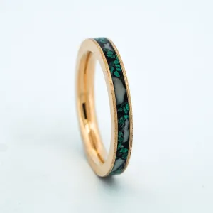 SALE RING - Yellow Gold, Malachite, Elk Ivory - Size 6.5