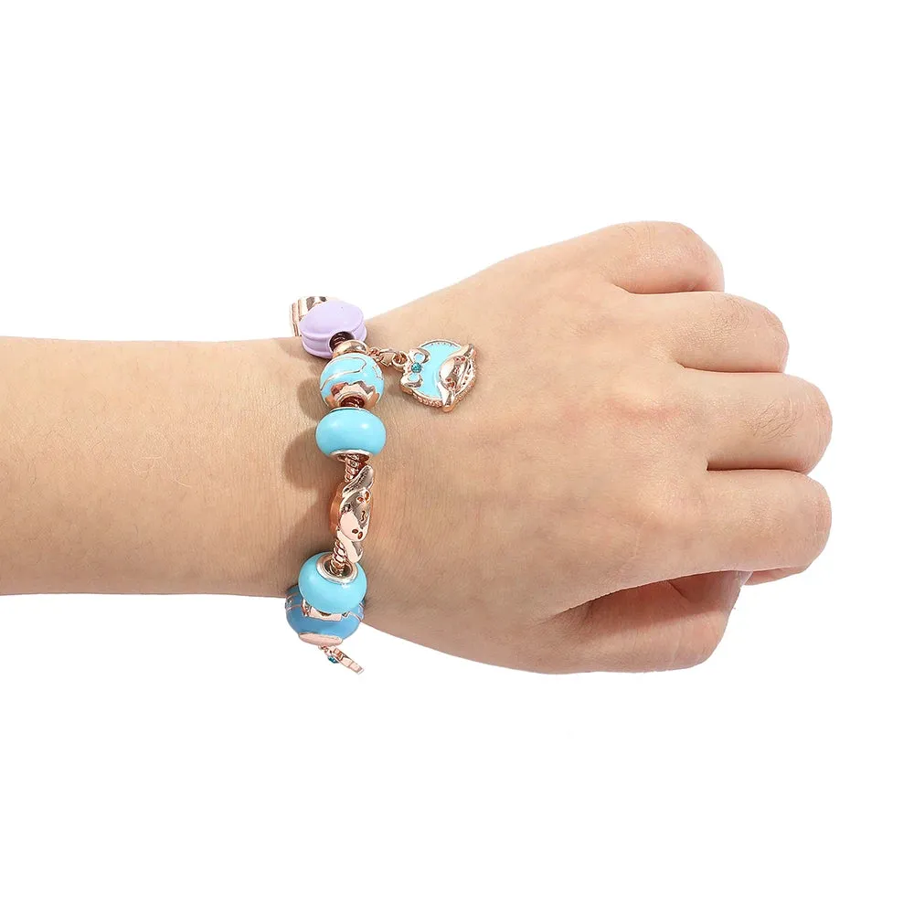 Sanrio Cinnamoroll Charms Bracelet | Colourful Enamel Bead Bangle