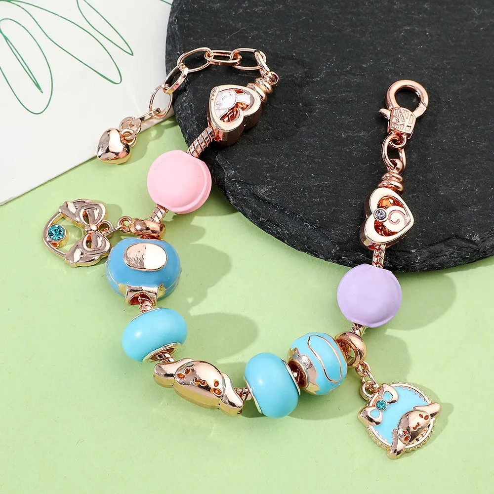 Sanrio Cinnamoroll Charms Bracelet | Colourful Enamel Bead Bangle