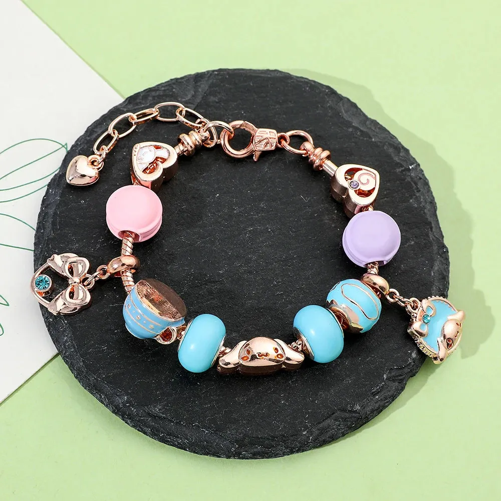 Sanrio Cinnamoroll Charms Bracelet | Colourful Enamel Bead Bangle