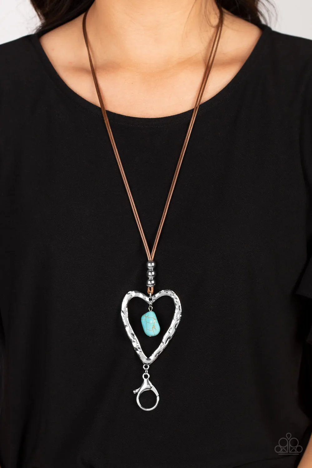 Santa Fe Sweetheart - Blue (Turquoise) Lanyard Necklace