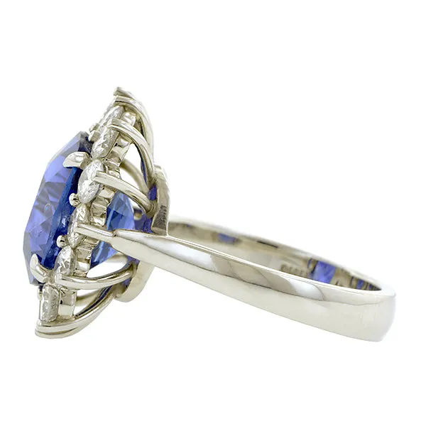 Sapphire & Diamond Cluster Ring