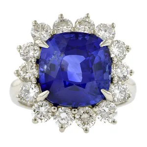 Sapphire & Diamond Cluster Ring