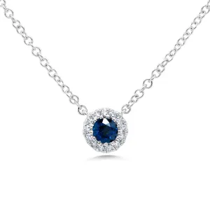 Sapphire Diamond Pendant Necklace