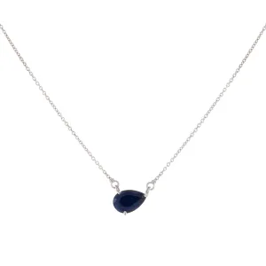 Sapphire Teardrop Necklace 14K