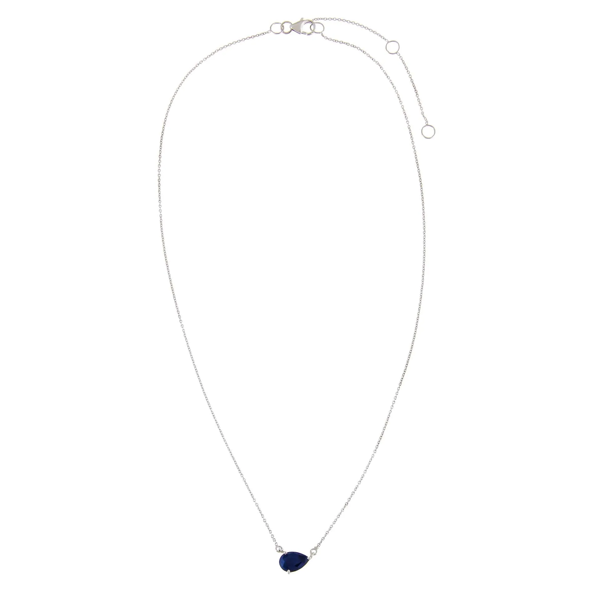 Sapphire Teardrop Necklace 14K