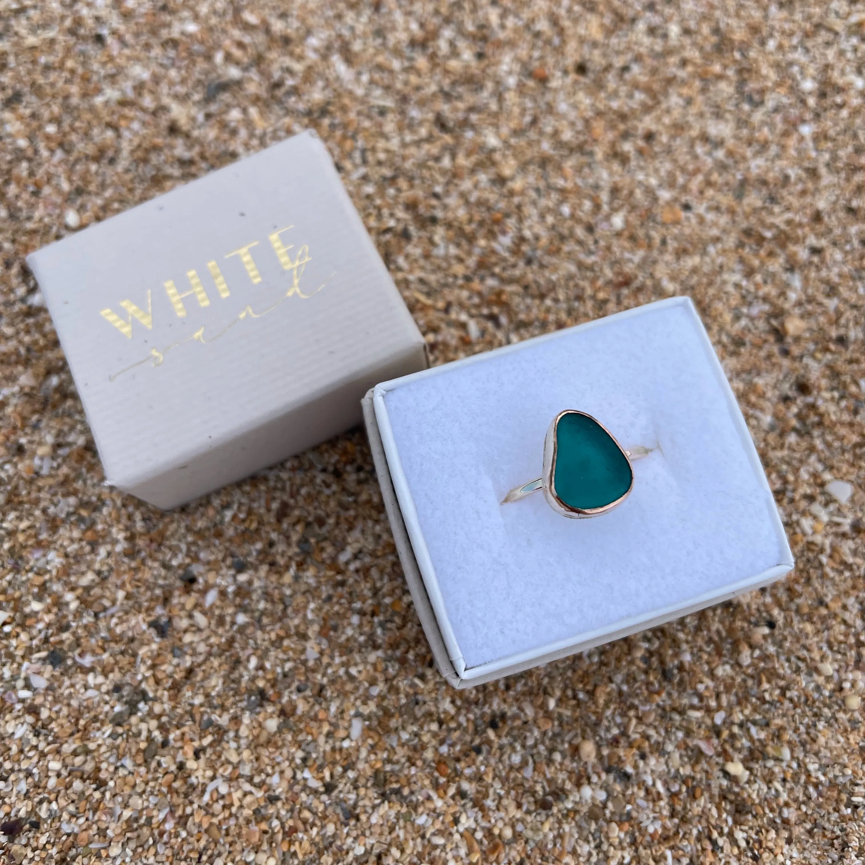 Sea Glass Rings in Gold Fill