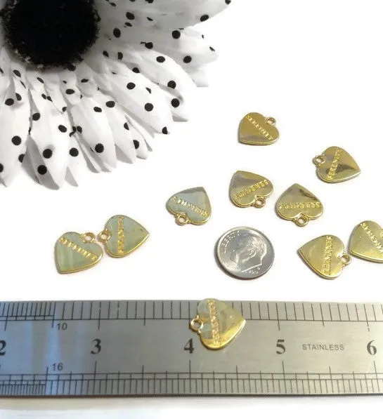 Serenity Heart Charms - Gold