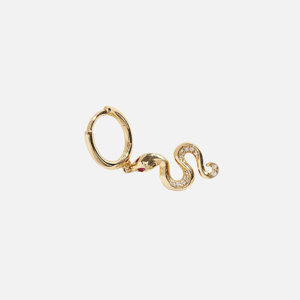 Serpent Ruby Huggie