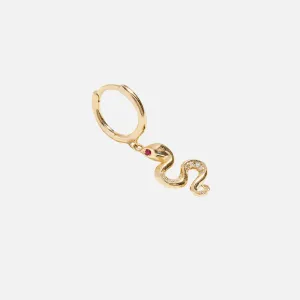 Serpent Ruby Huggie
