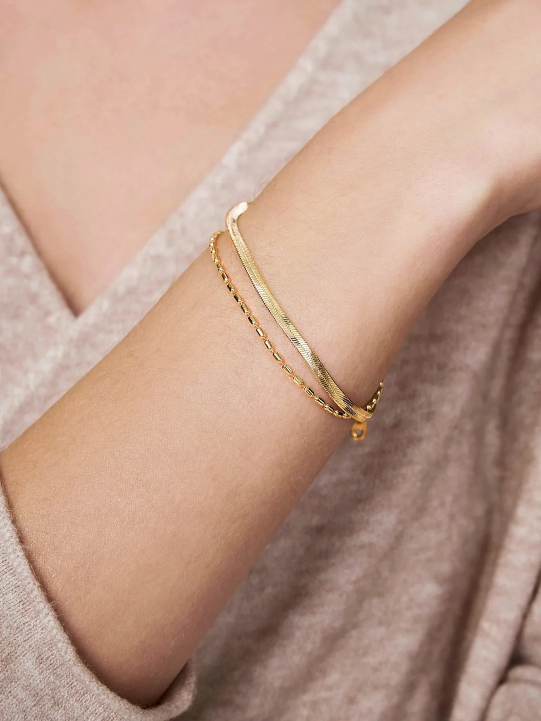 Serpentine Beaded Layered Bracelet